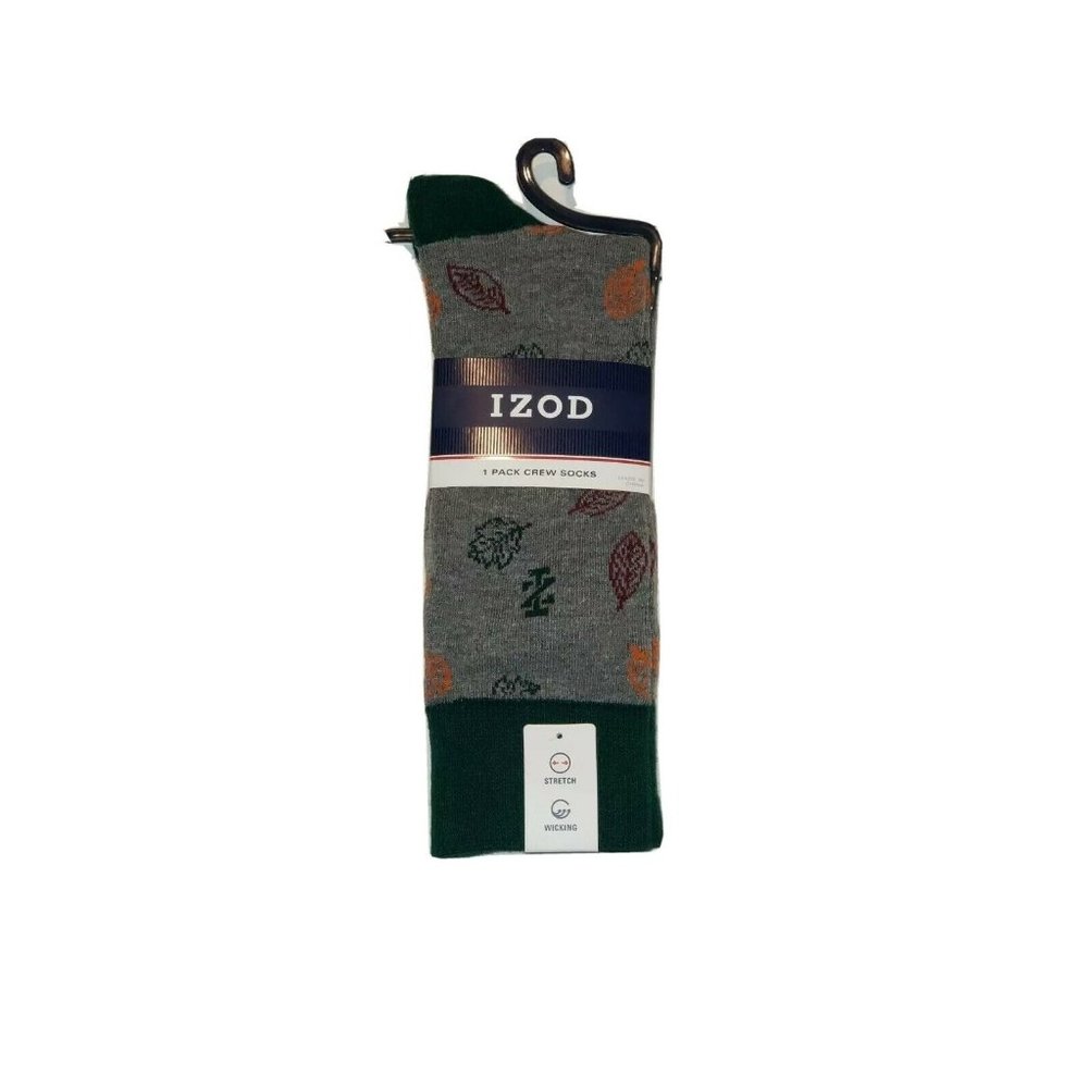 Izod Mens 1 pack Crew Socks Shoe Size 6-12.5